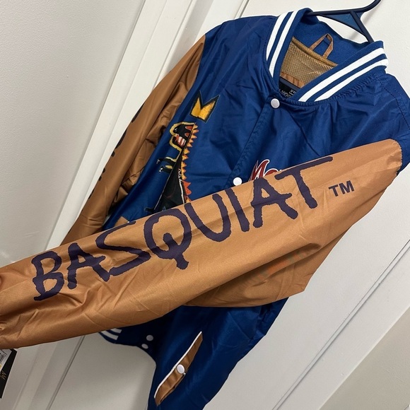 Members Only X Jean Michel Basquiat Varsity Bomber Jacket M Mona Lisa blue - Picture 2 of 10